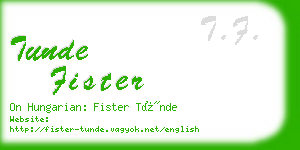 tunde fister business card